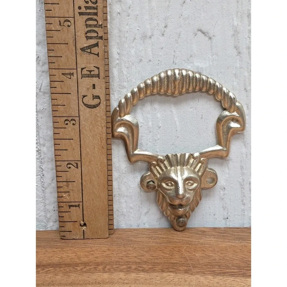 Antique Lion Face Bail Pull Drawer Hardware Cabinet Cupboard Door Handles Ornate